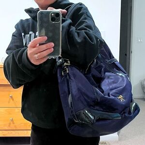 SALAD AW 1936 Love And Peace Multiple Compartment  Leather Bag Navy Blue